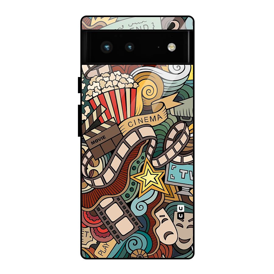 Retro Doodle Art Glass Back Case for Google Pixel 6
