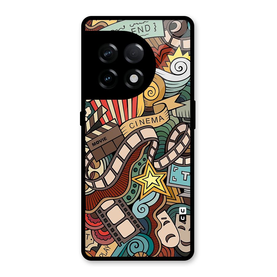 Retro Doodle Art Glass Back Case for OnePlus 11R