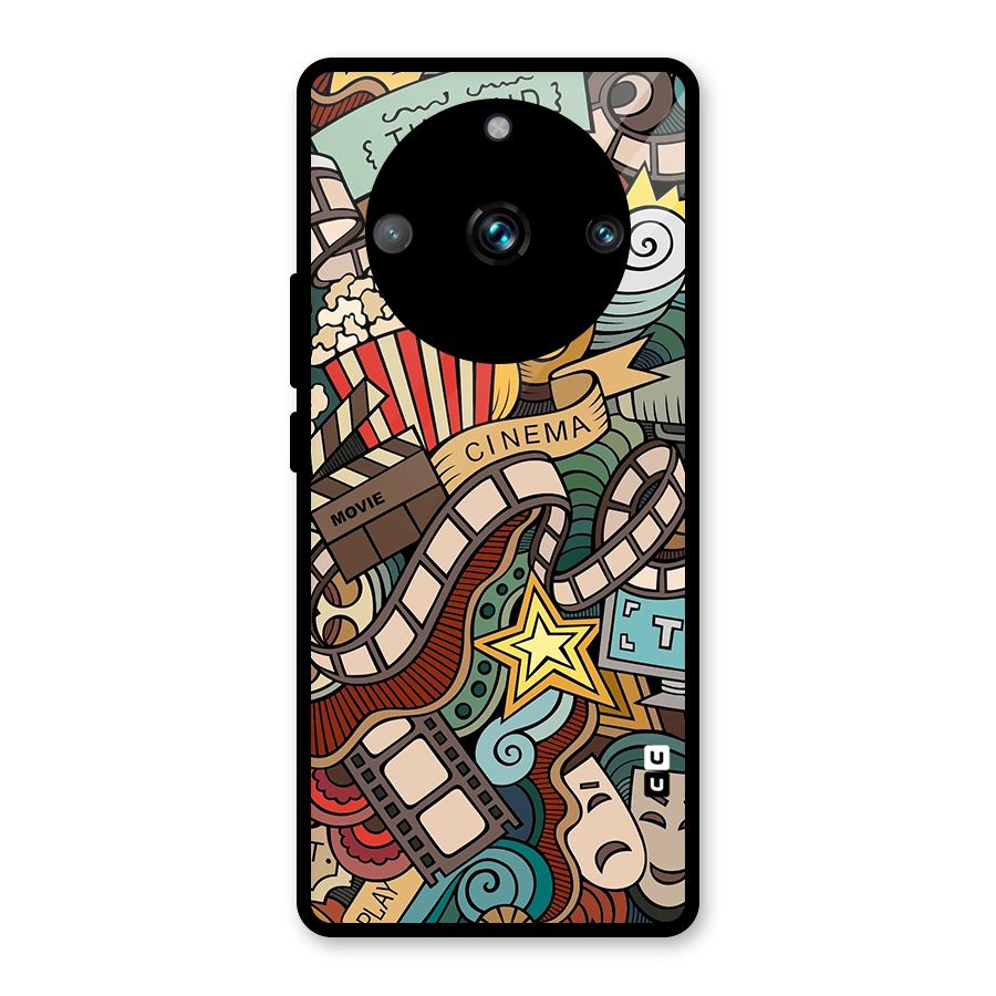 Retro Doodle Art Glass Back Case for Realme 11 Pro Plus