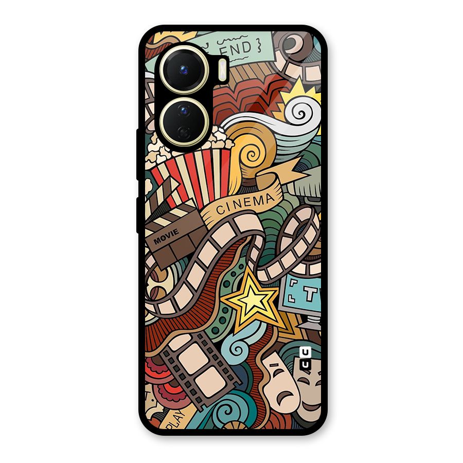 Retro Doodle Art Glass Back Case for Vivo Y56