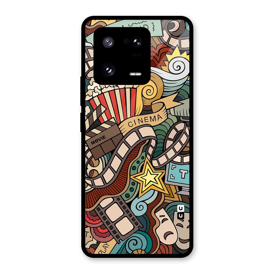 Retro Doodle Art Glass Back Case for Xiaomi 13 Pro