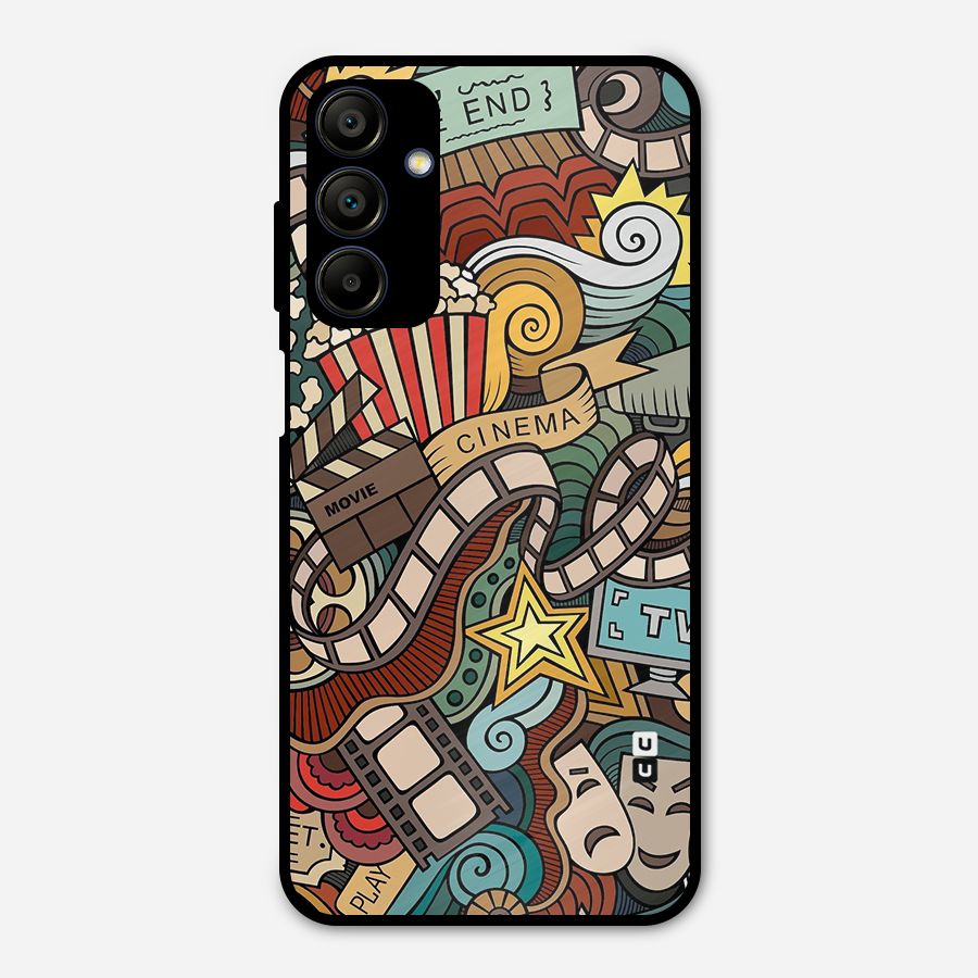 Retro Doodle Art Metal Back Case for Galaxy A15 5G