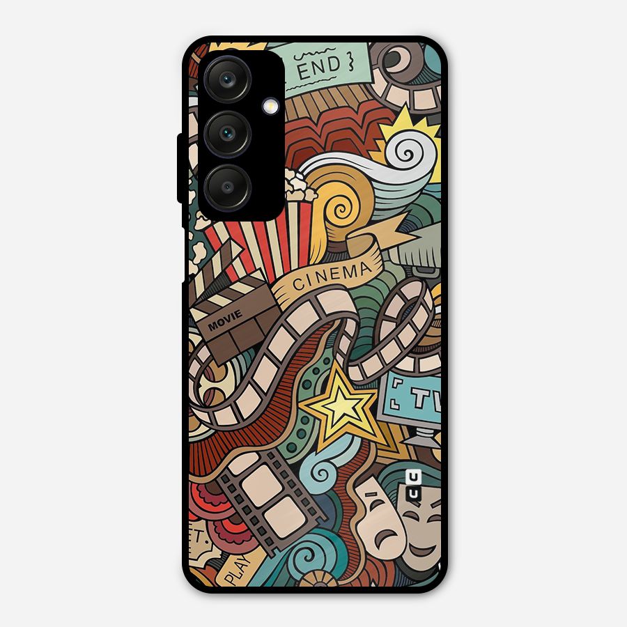 Retro Doodle Art Metal Back Case for Galaxy A25 5G