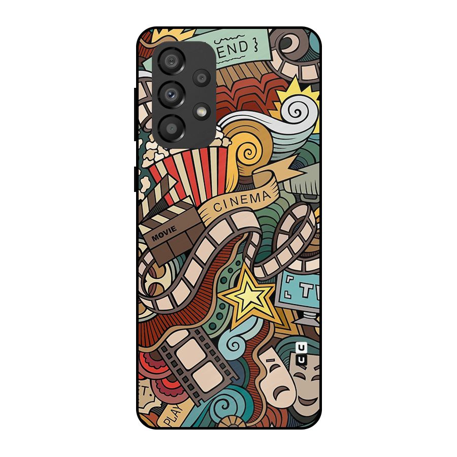 Retro Doodle Art Metal Back Case for Galaxy A33 5G