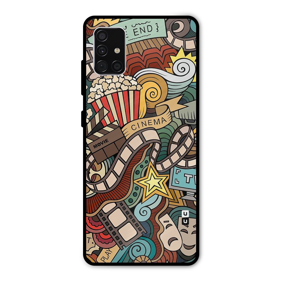 Retro Doodle Art Metal Back Case for Galaxy A51