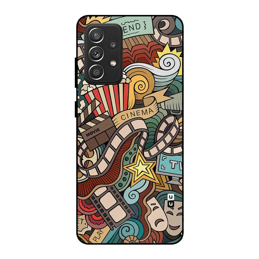 Retro Doodle Art Metal Back Case for Galaxy A52s 5G