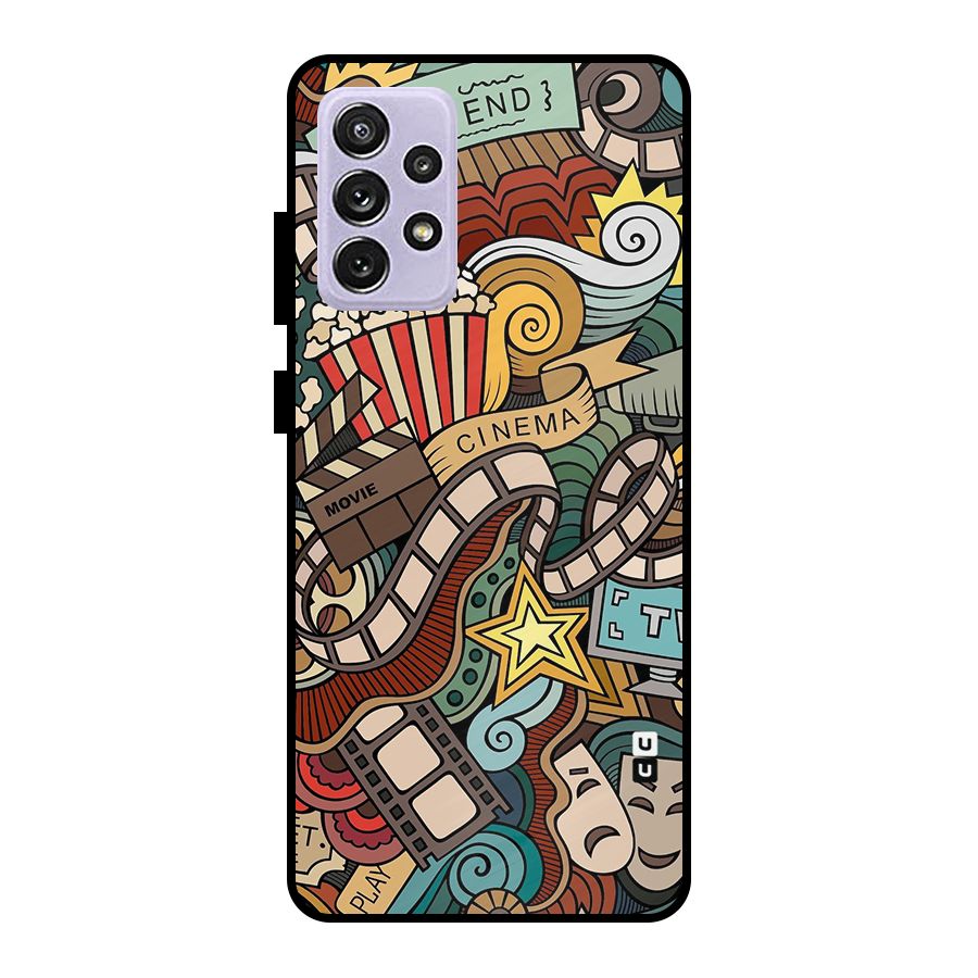 Retro Doodle Art Metal Back Case for Galaxy A72