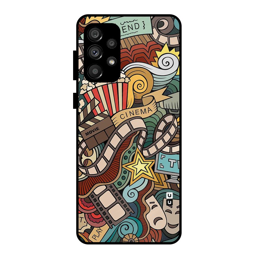 Retro Doodle Art Metal Back Case for Galaxy A73 5G