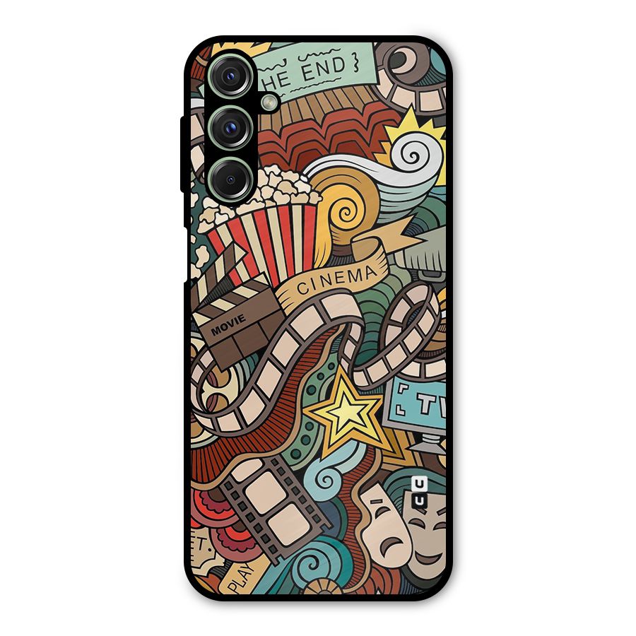 Retro Doodle Art Metal Back Case for Galaxy M34