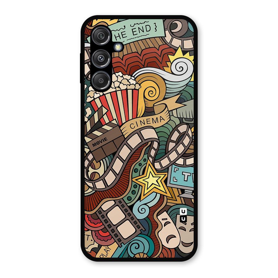 Retro Doodle Art Metal Back Case for Galaxy M34 5G