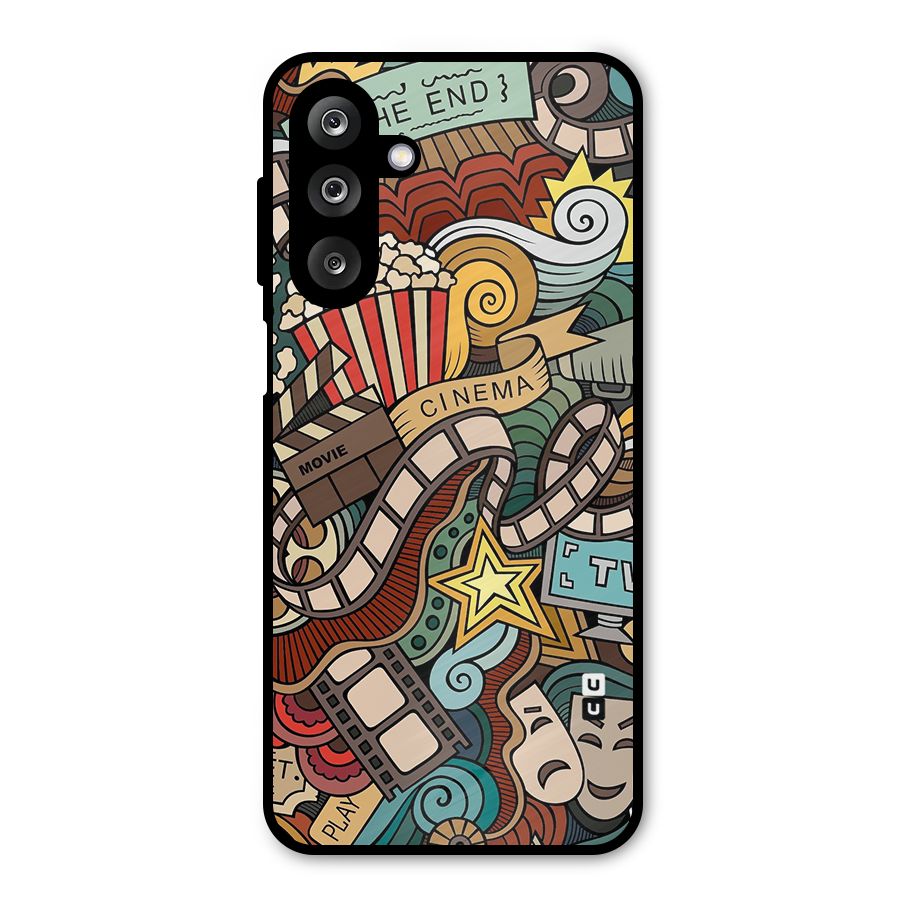 Retro Doodle Art Metal Back Case for Galaxy M36