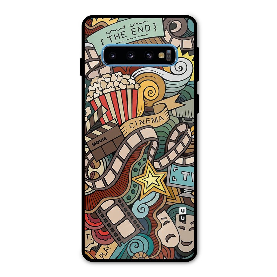 Retro Doodle Art Metal Back Case for Galaxy S10