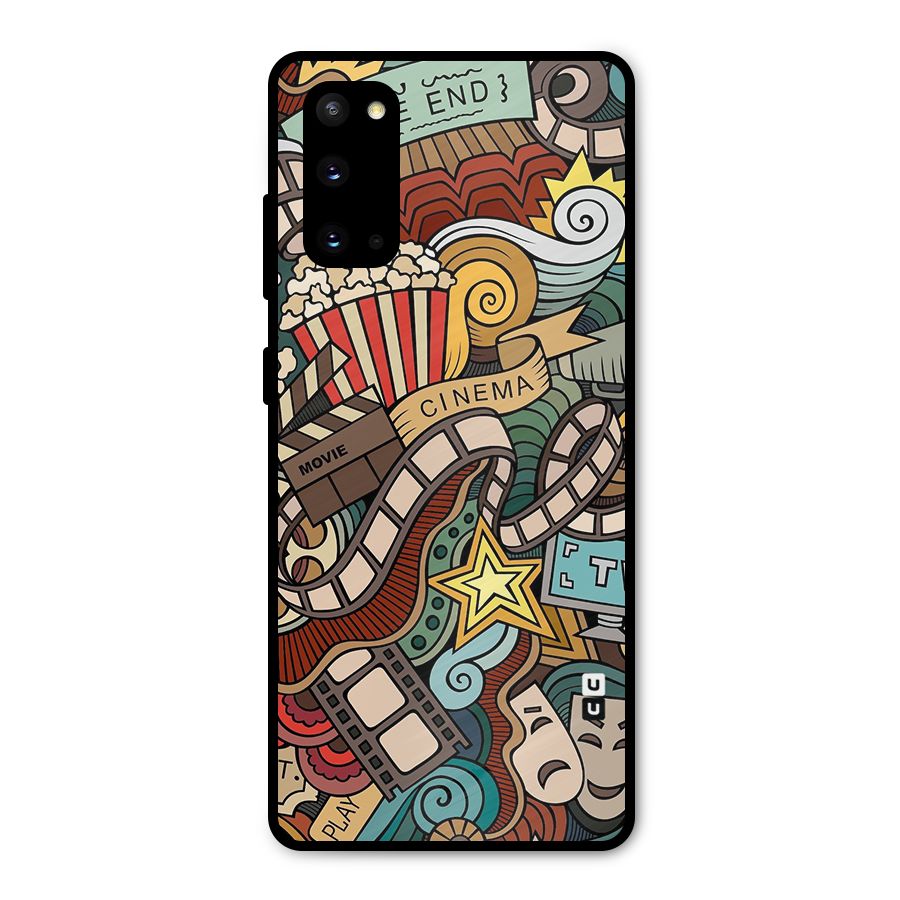 Retro Doodle Art Metal Back Case for Galaxy S20