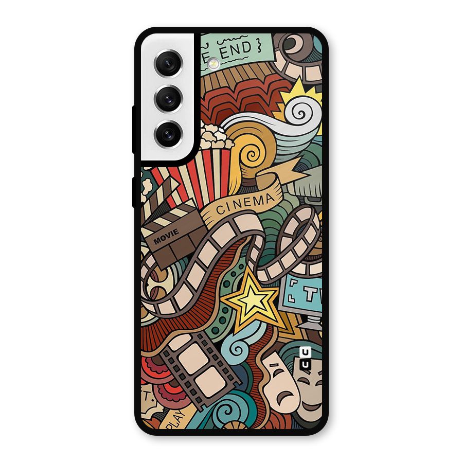 Retro Doodle Art Metal Back Case for Galaxy S21 FE 5G