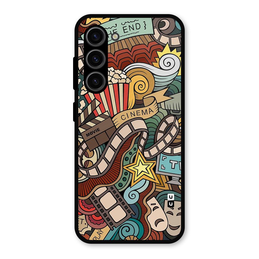 Retro Doodle Art Metal Back Case for Galaxy S23