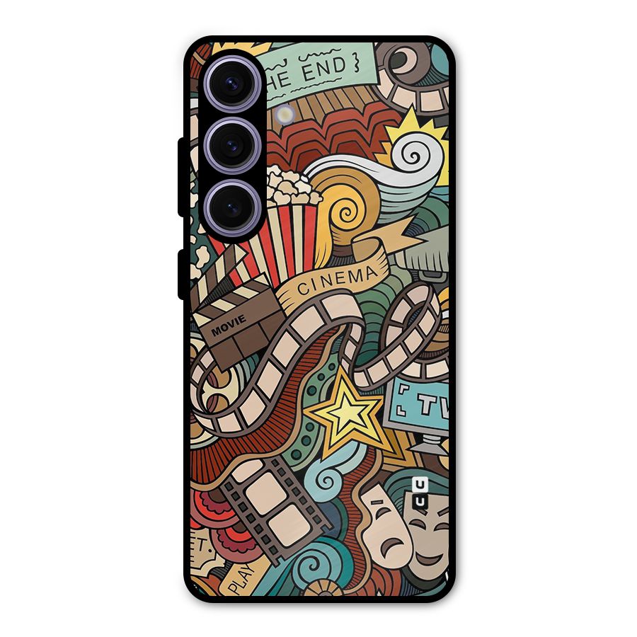 Retro Doodle Art Metal Back Case for Galaxy S24