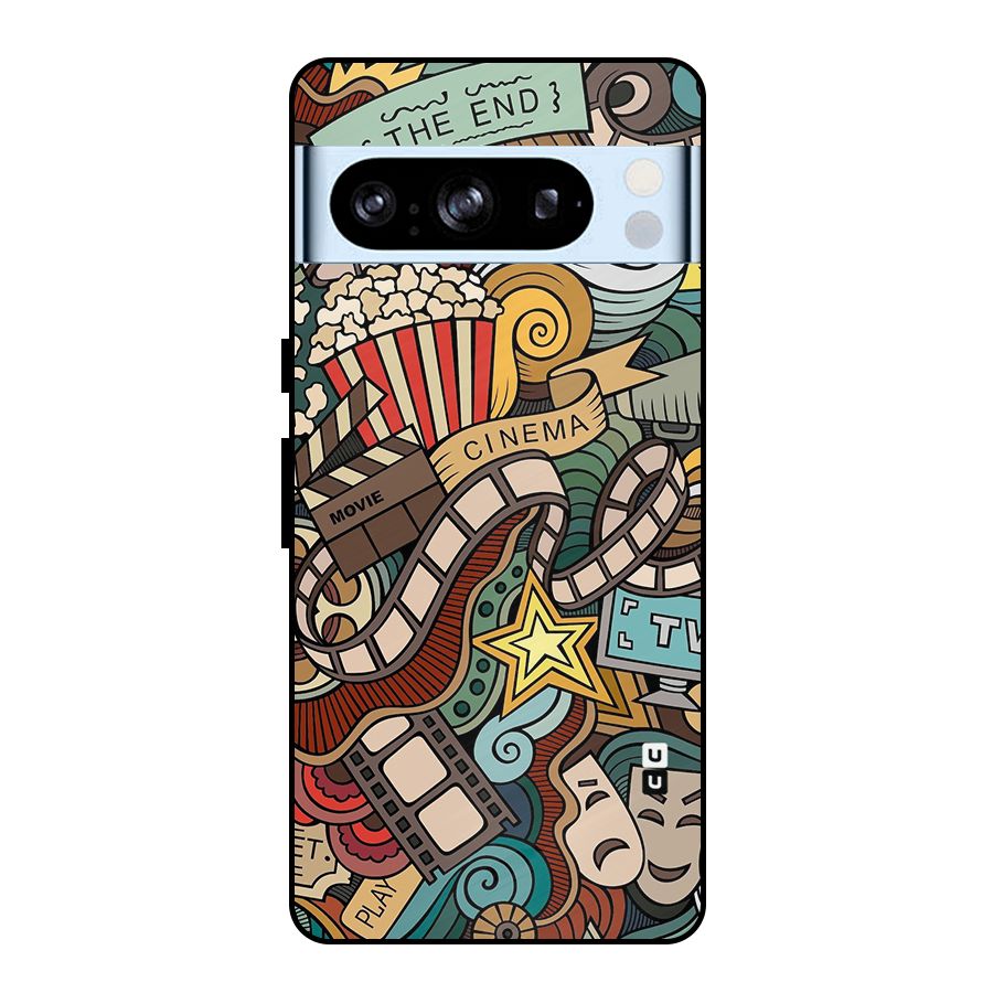 Retro Doodle Art Metal Back Case for Google Pixel 8 Pro