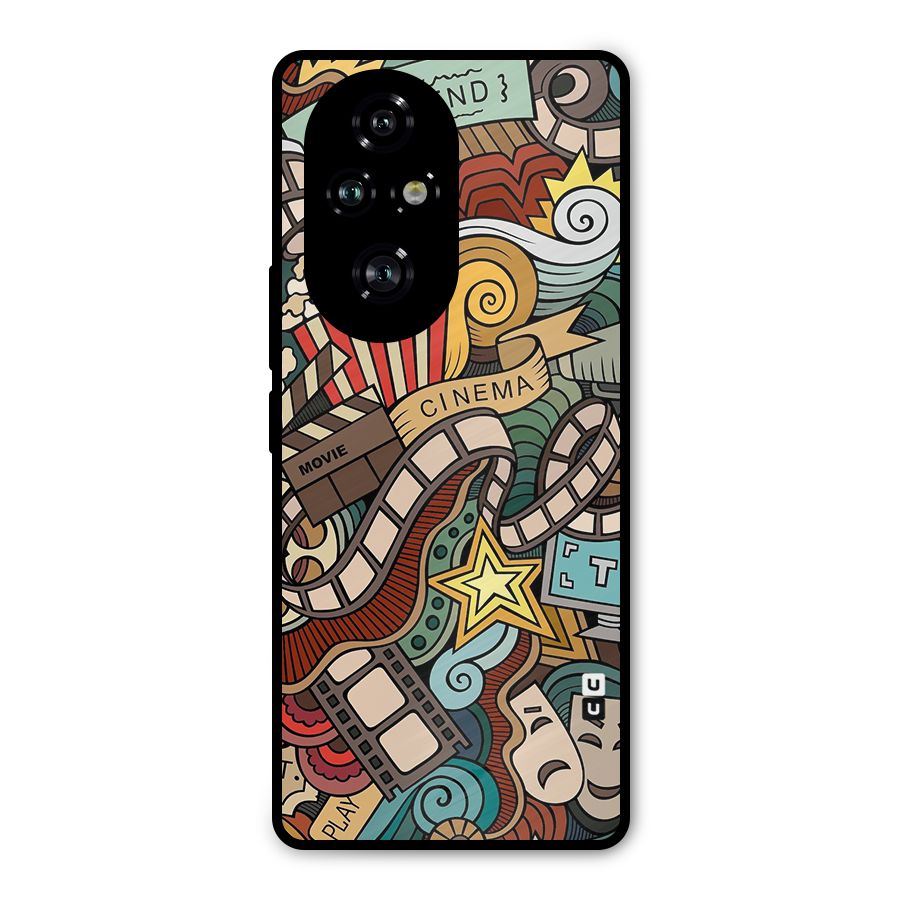 Retro Doodle Art Metal Back Case for Honor 200 Pro