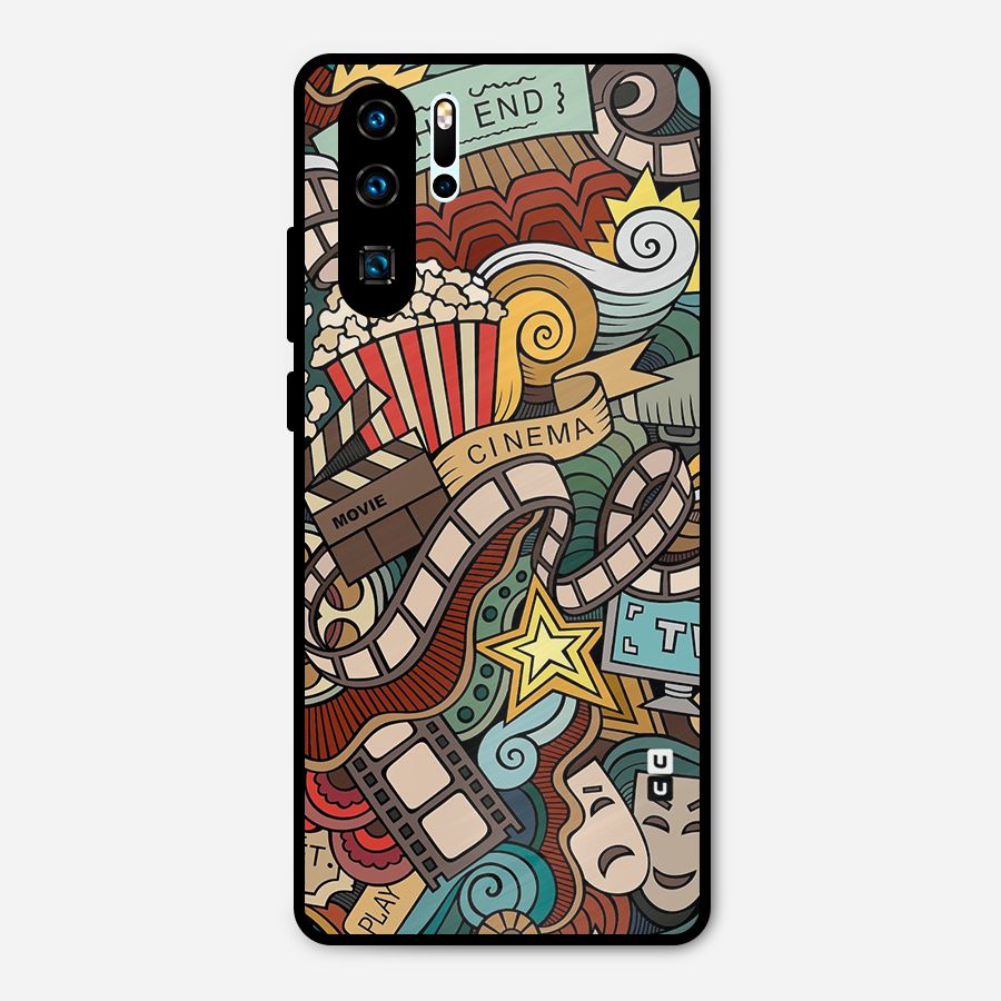 Retro Doodle Art Metal Back Case for Huawei P30 Pro