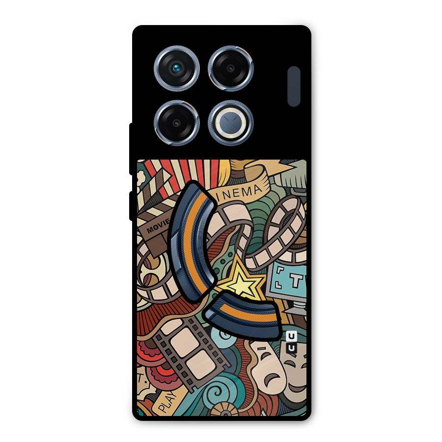 Retro Doodle Art Metal Back Case for Infinix GT 20 Pro