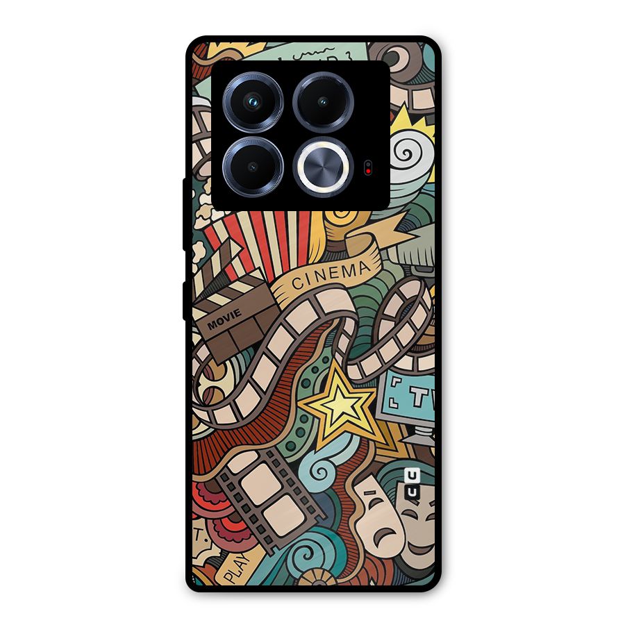 Retro Doodle Art Metal Back Case for Infinix Note 40 5G