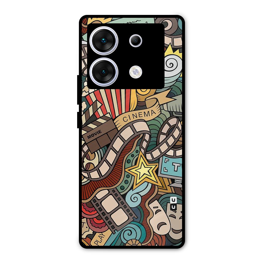 Retro Doodle Art Metal Back Case for Infinix Zero 30 5G