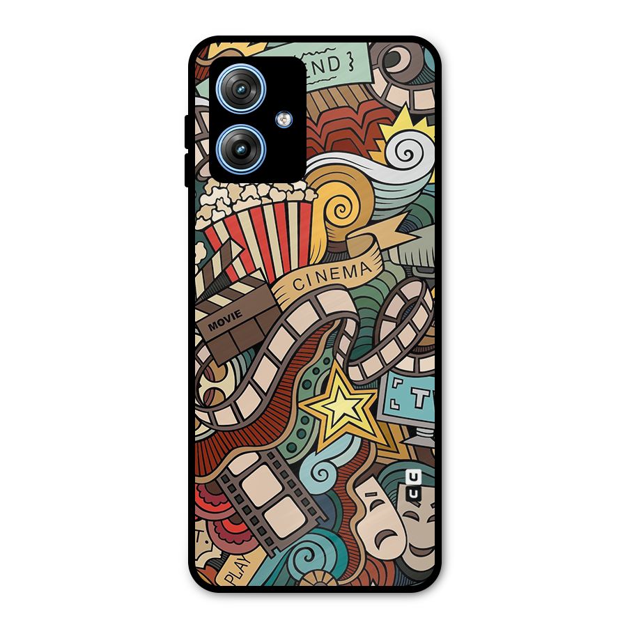 Retro Doodle Art Metal Back Case for Moto G54
