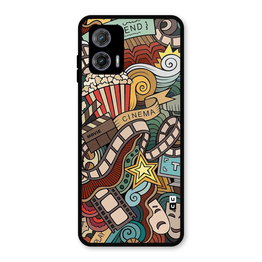 Retro Doodle Art Metal Back Case for Moto G73
