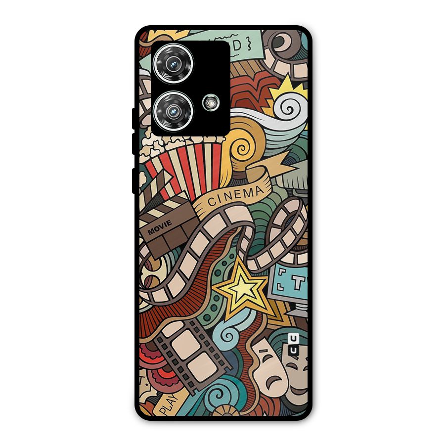 Retro Doodle Art Metal Back Case for Motorola Edge 40 Neo