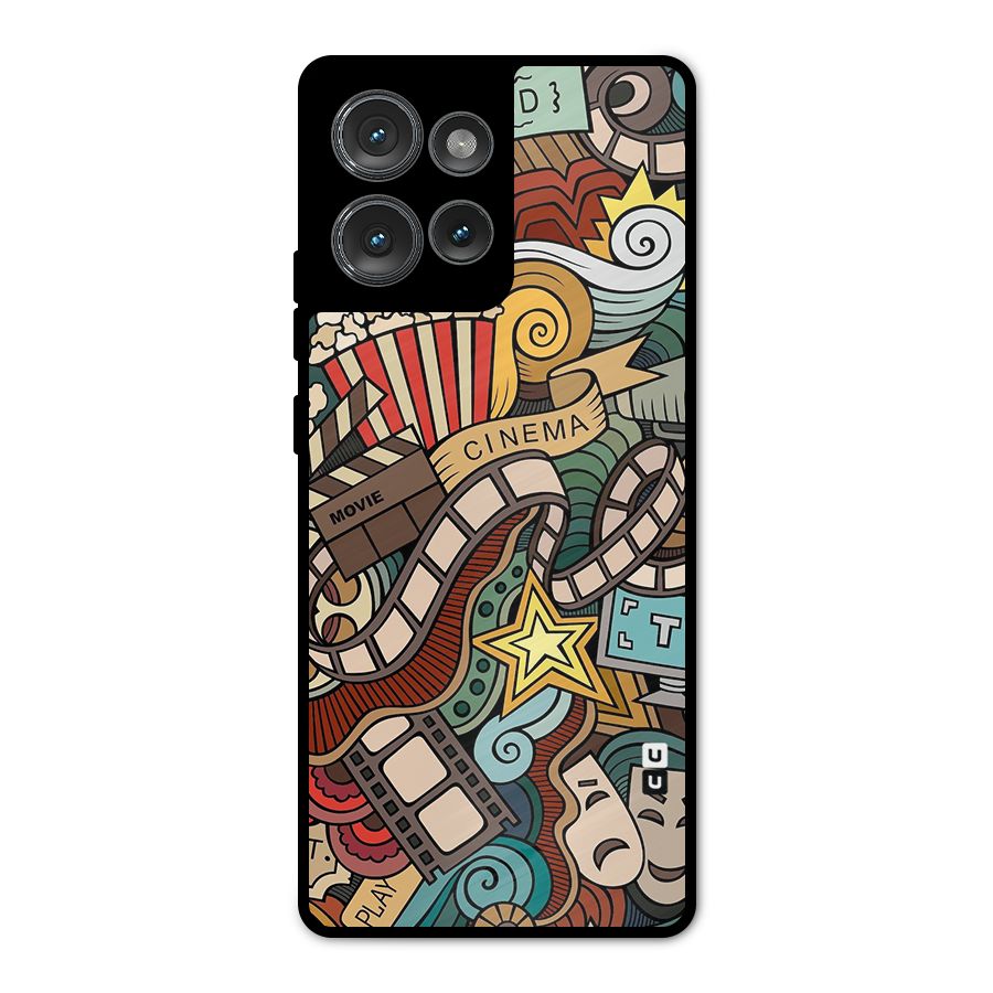 Retro Doodle Art Metal Back Case for Motorola Edge 50