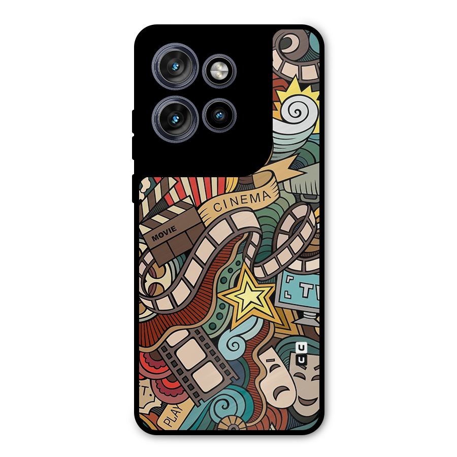 Retro Doodle Art Metal Back Case for Motorola Edge 50 Neo