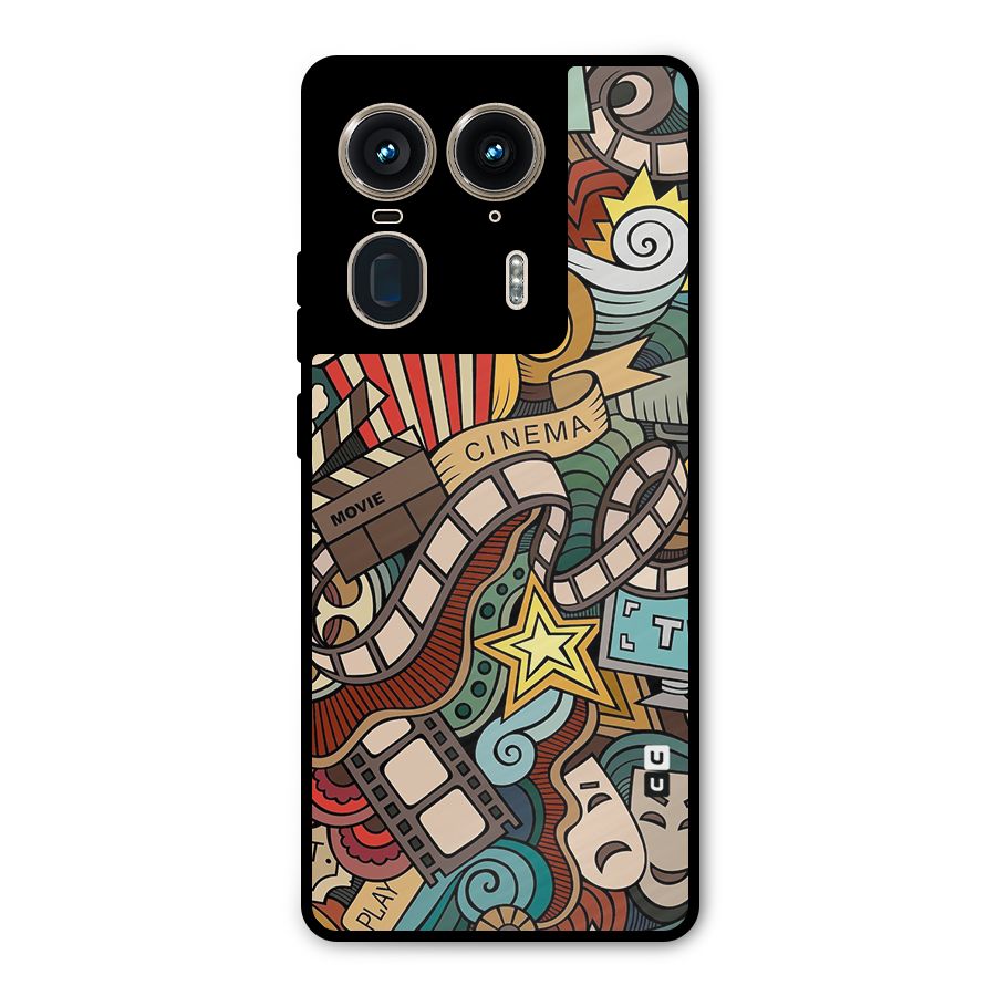 Retro Doodle Art Metal Back Case for Motorola Edge 50 Ultra