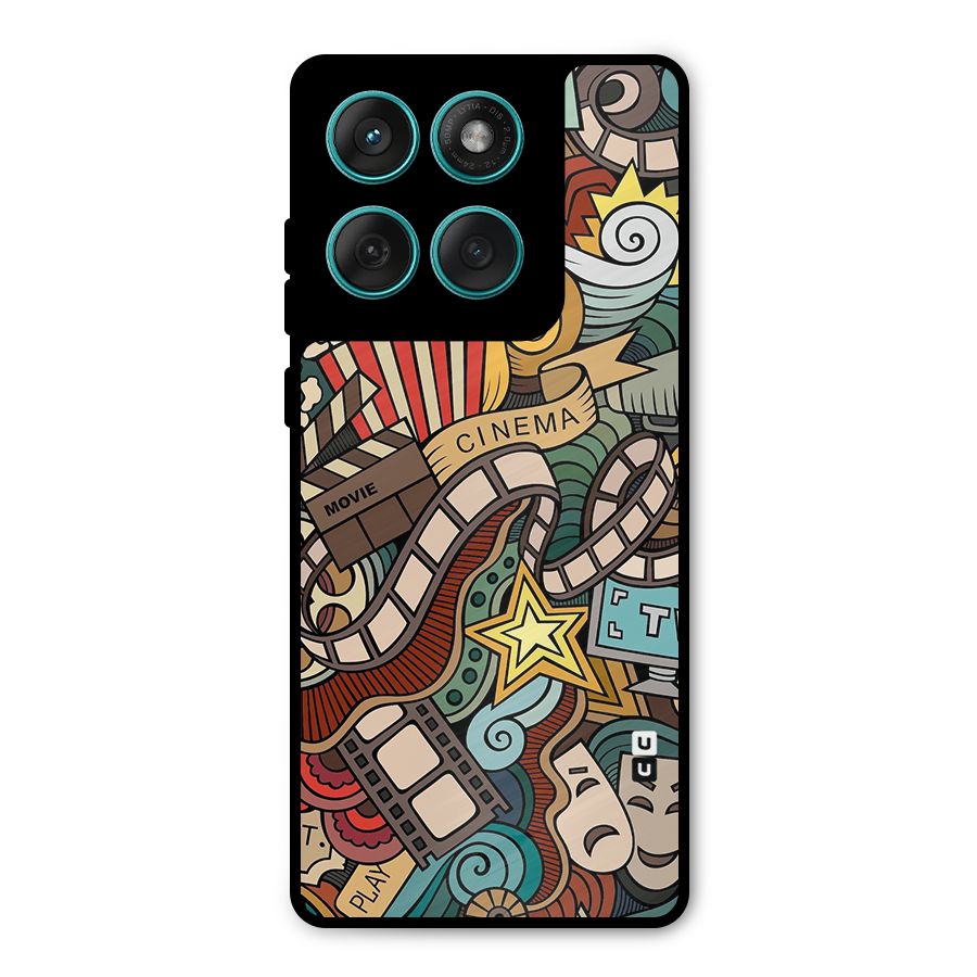 Retro Doodle Art Metal Back Case for Motorola Edge 60 Fusion