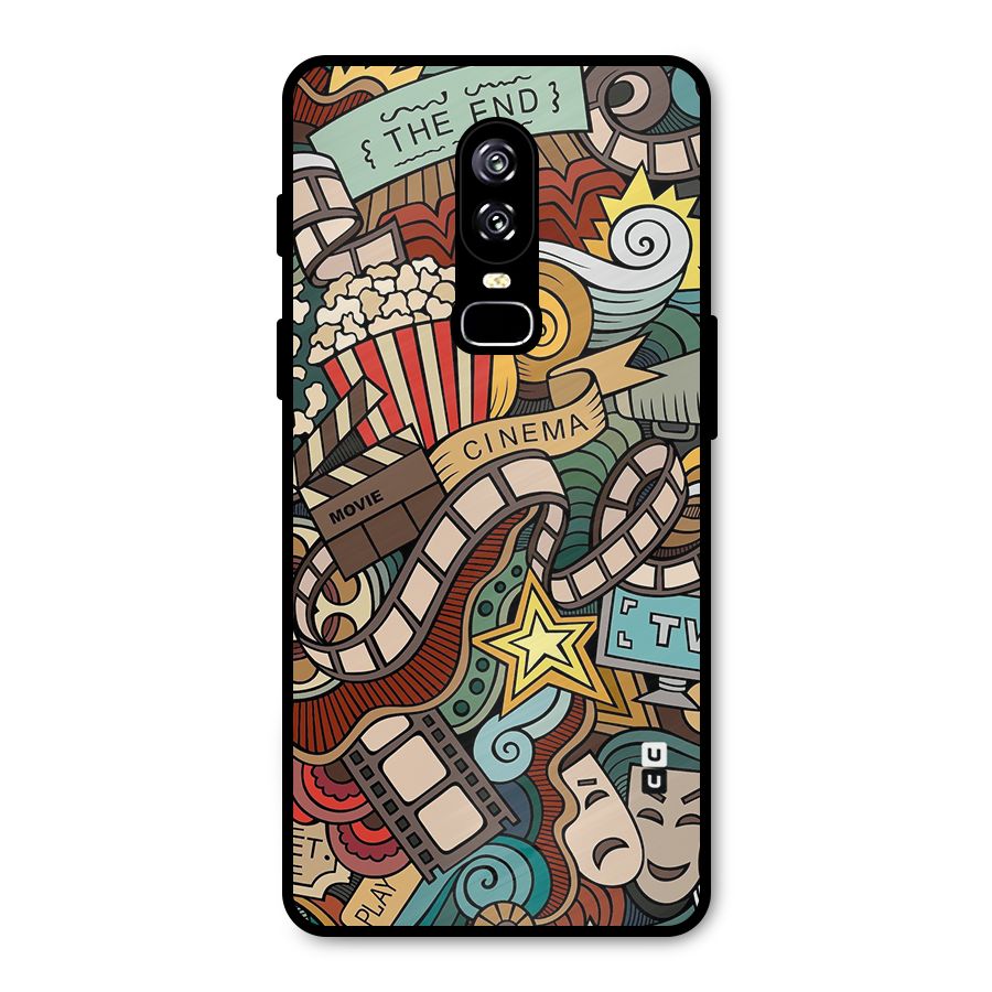 Retro Doodle Art Metal Back Case for OnePlus 6