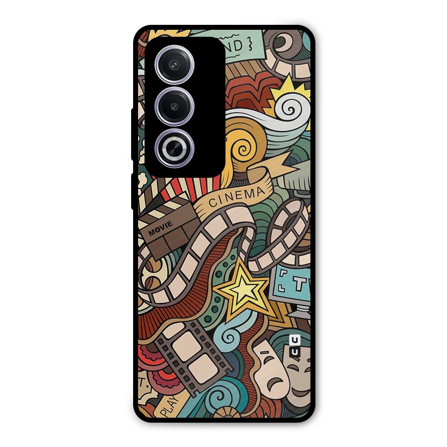 Retro Doodle Art Metal Back Case for Oppo A3 Pro