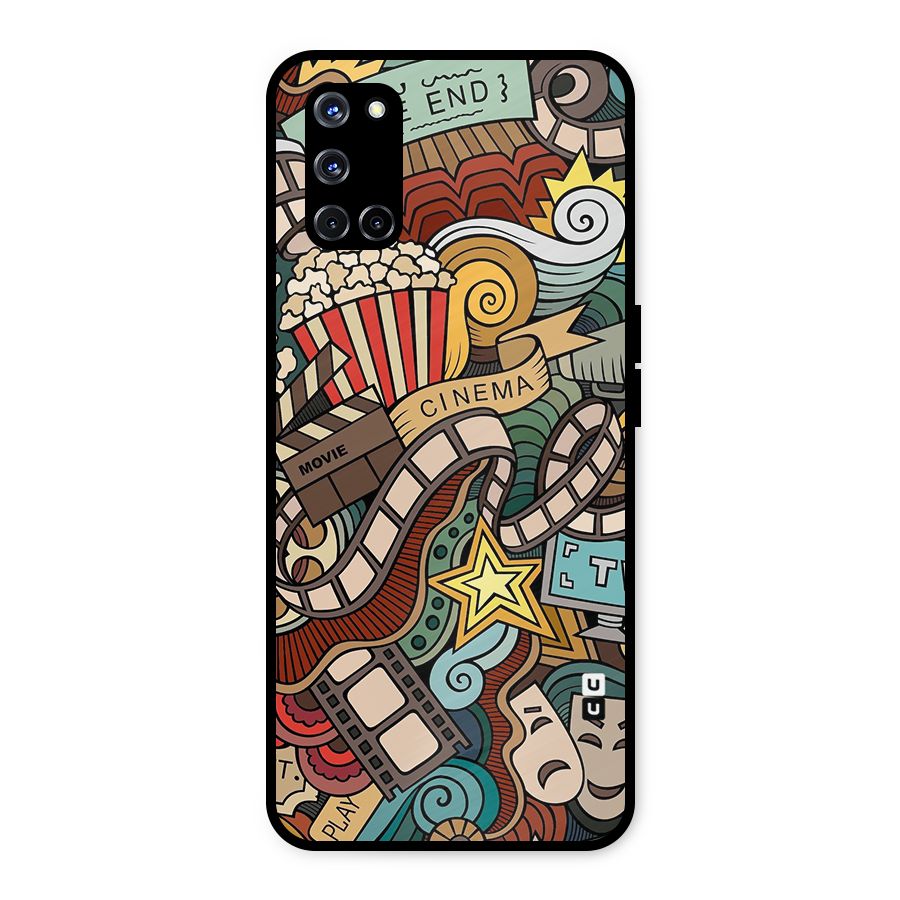 Retro Doodle Art Metal Back Case for Oppo A52