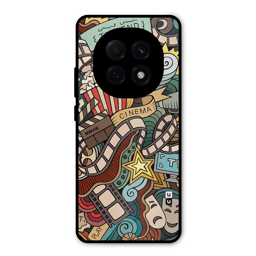 Retro Doodle Art Metal Back Case for Oppo F29 Pro