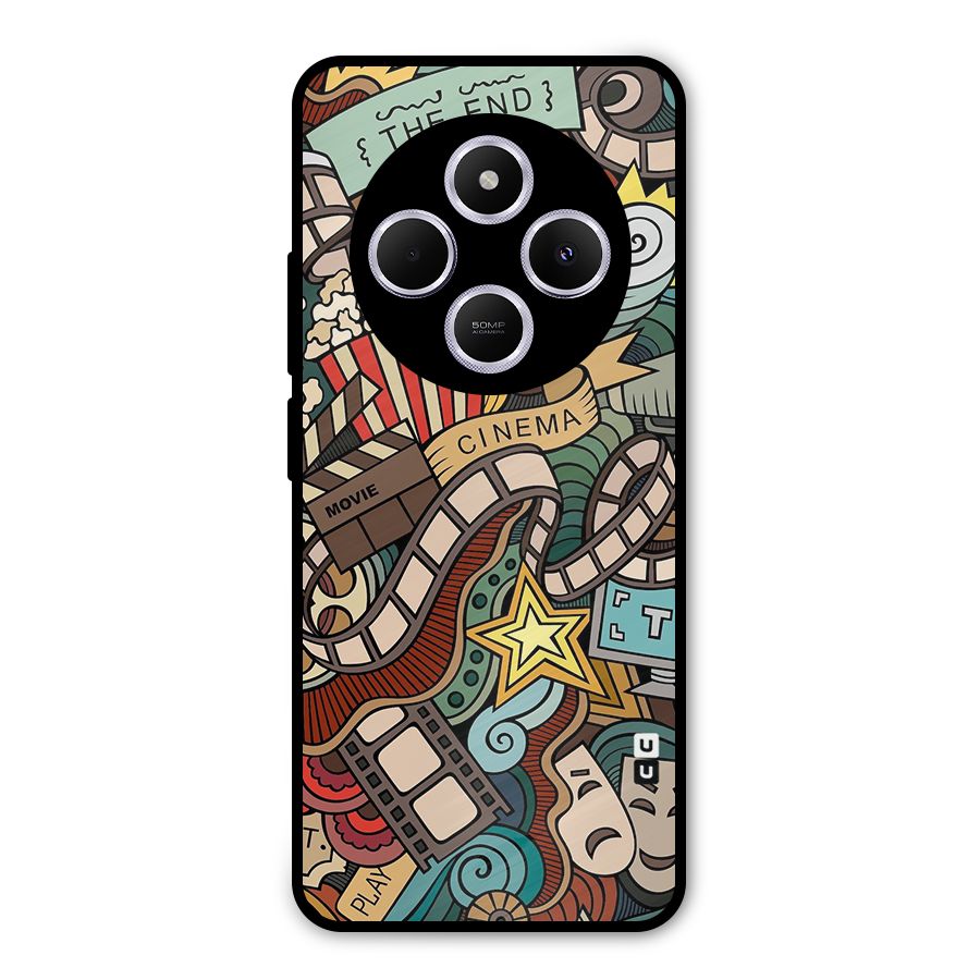 Retro Doodle Art Metal Back Case for Poco C75 5G