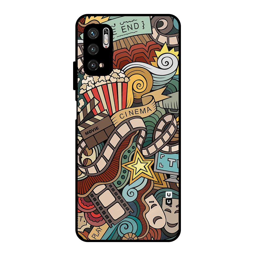 Retro Doodle Art Metal Back Case for Poco M3 Pro 5G
