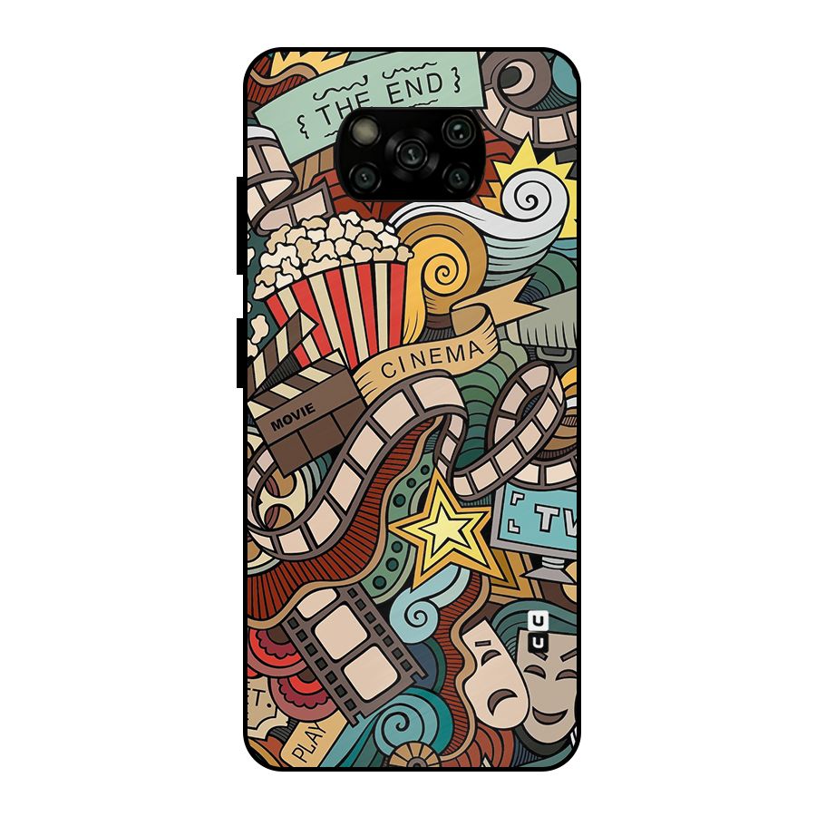 Retro Doodle Art Metal Back Case for Poco X3