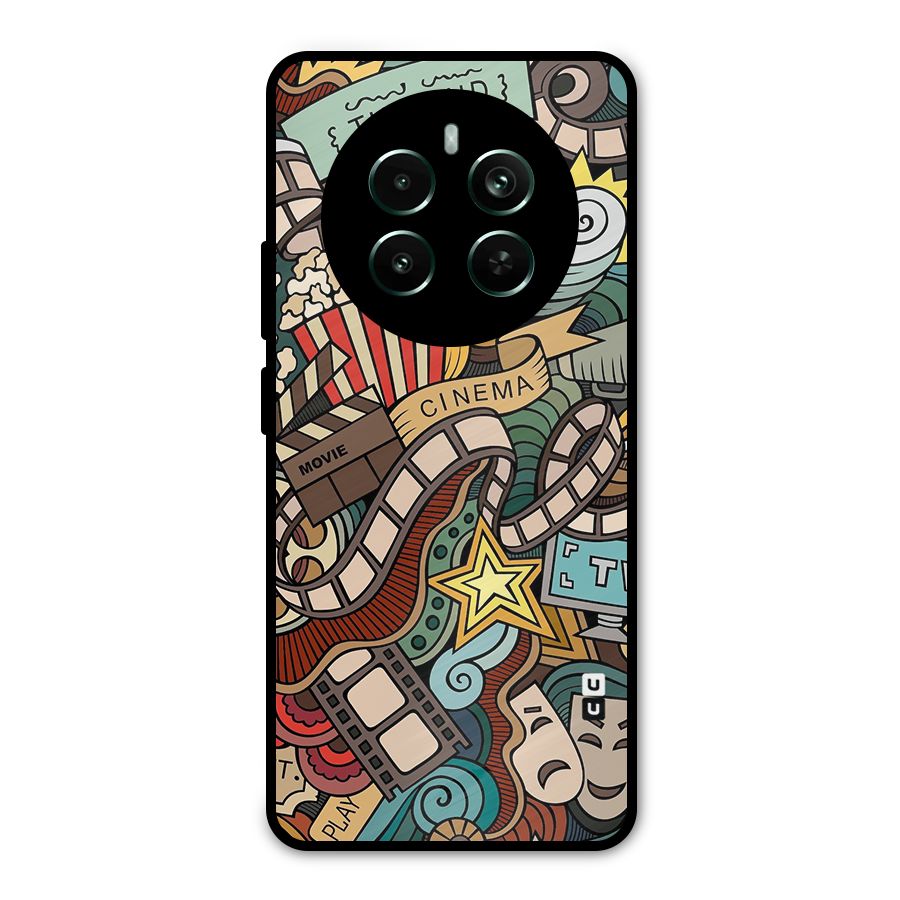 Retro Doodle Art Metal Back Case for Realme 12 Pro Plus