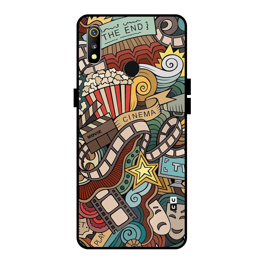 Retro Doodle Art Metal Back Case for Realme 3