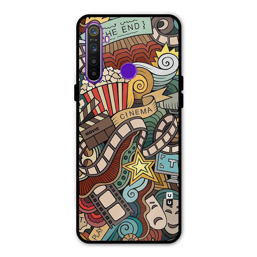 Retro Doodle Art Metal Back Case for Realme 5i