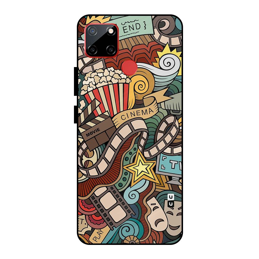 Retro Doodle Art Metal Back Case for Realme C12