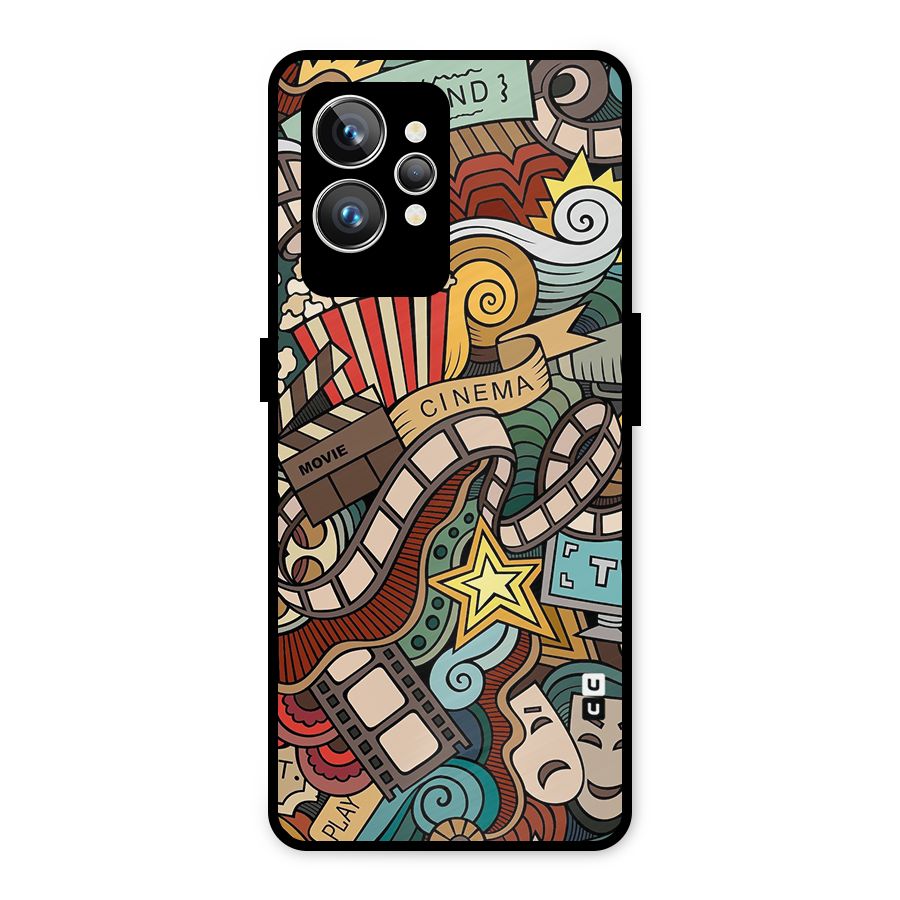 Retro Doodle Art Metal Back Case for Realme GT2 Pro