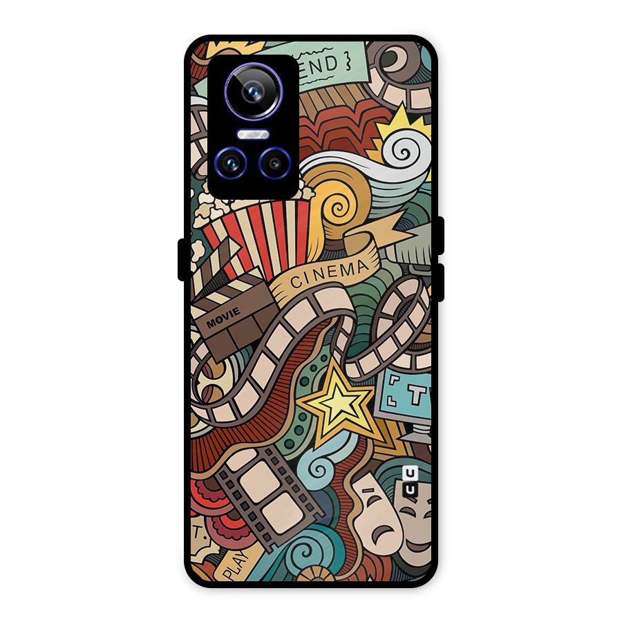 Retro Doodle Art Metal Back Case for Realme GT Neo 3