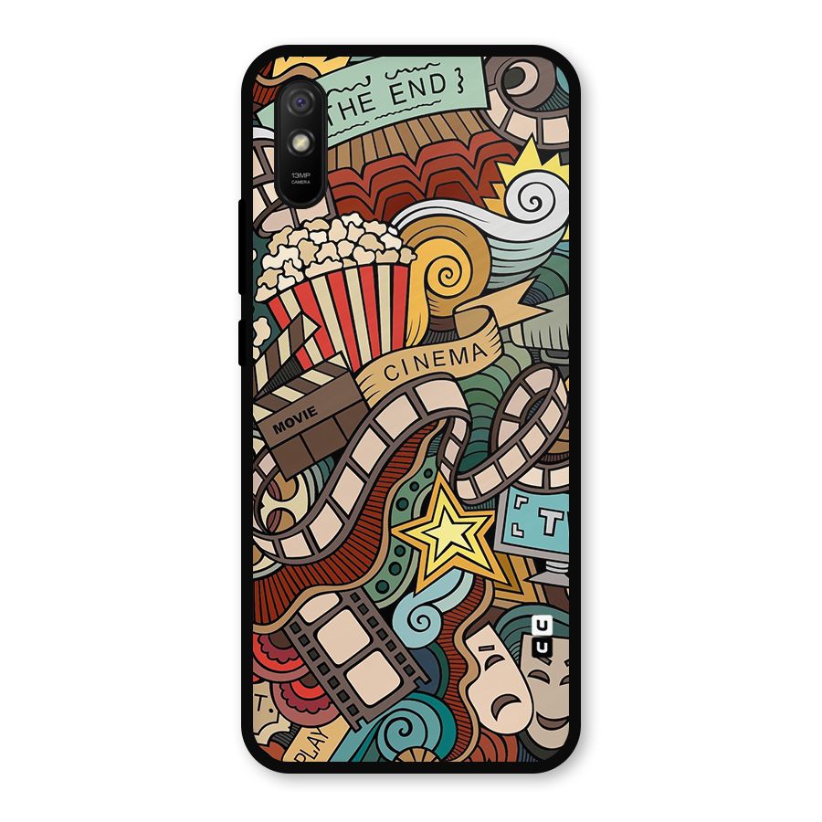 Retro Doodle Art Metal Back Case for Redmi 9i