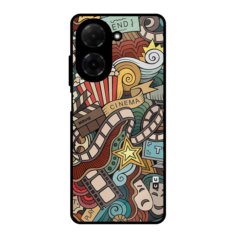 Retro Doodle Art Metal Back Case for Redmi A5 4G