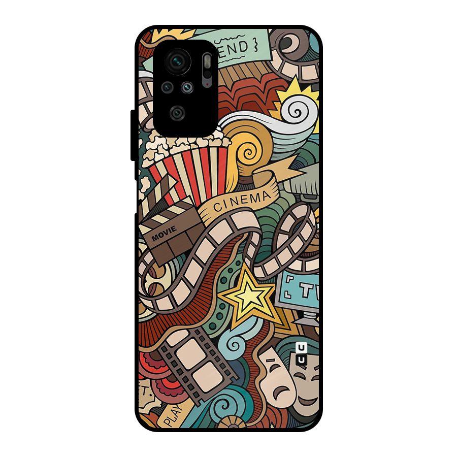 Retro Doodle Art Metal Back Case for Redmi Note 10S