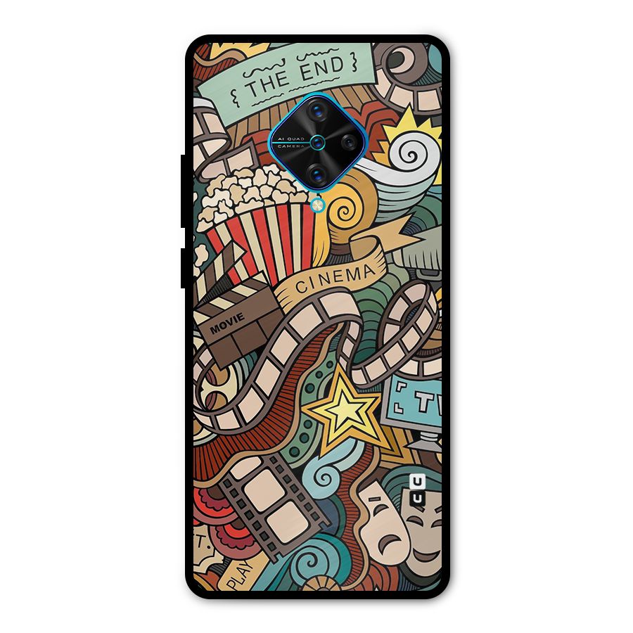 Retro Doodle Art Metal Back Case for Vivo S1 Pro